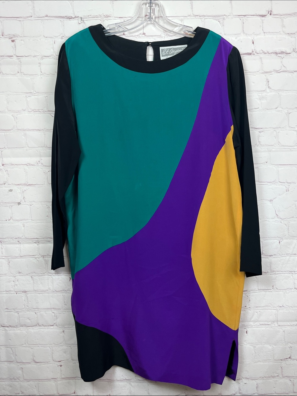 Pat Argenti Collection Long Sleeve Colorblock Dress Size 14